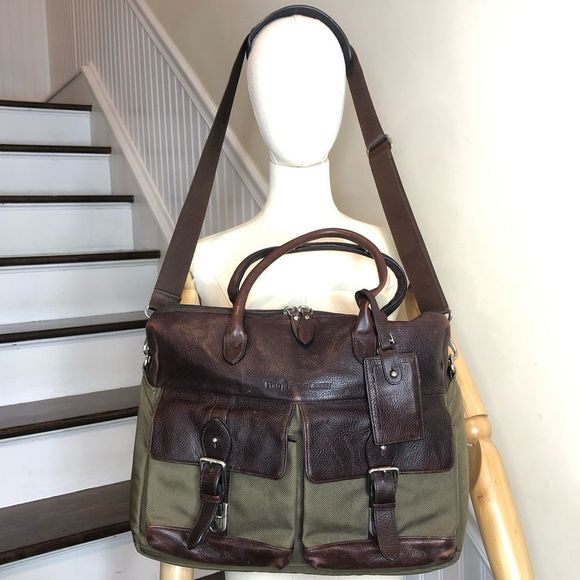 Ralph Lauren Bags Vtg Ralph Lauren Olive Brown Leather Messenger